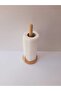 Bamboo Wood Paper Towel Holder with Round Circle Base - 5