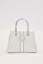 Gray Monogram Patterned Handbag