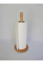 Bamboo Wood Paper Towel Holder with Round Circle Base - 6