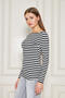 Boat Neck Long Sleeve Basic Women's T-Shirt – Comfortable and Stylish - 5