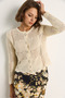 Women's Ecru Perforated Embroidered Knitwear Cardigan 20251045 - 5