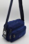 Water Resistant Fabric Women's Shoulder Bag Navy Blue Crossbody Bag - 6