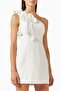 Camille One Shoulder Mini Dress with Floral Applique Haute Couture Elegance