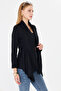 Women's Black Patterned Knitwear Casual Cardigan Arm-26K001006 - 5