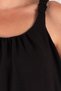 Women's Black Gathered Waist Wide Strap Skirt Ruffled Long Dress Arm-25Y001104 - 3