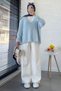 Premium Fringed V-Neck Soft Sweater – Blue - 8