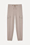 Women's Brown Modal Blend Cargo Sweatpants