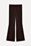 Women's Brown Flare Fit Knitted Trousers - 2