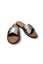 Women's Slippers Genuine Leather Cross Strap Metallic Bronze - 8