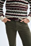 Men's Khaki Slim Fit Trousers - 3