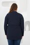 Waist-Tied Knitted Plus Size Cardigan Navy Blue - 6
