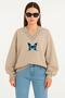 Unisex V-Neck Sweatshirt with Butterfly Print