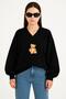 Bear Printed Unisex V-Neck Sweatshirt