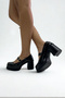 Black Thick Heeled Women's Shoes P9015 - 7