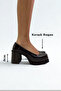 Brown Thick Heeled Women's Shoes P9014 - 3