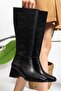 Women's Thick Heeled Blunt Toe Boots
