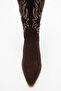 Women's High Heel Western Boots Real Suede Leather Zy 1614 Suede Brown - 2