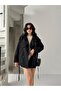 Black Belted Midi Trench Coat - 2