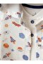 3-Piece Organic Space Patterned Baby Tracksuit Set - 4