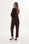 Women's Brown Stone Print Detailed Pocketed Shirt Pants Set - 7