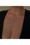 Zircon Stone Gold Color Plated Y Necklace