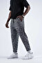 Patterned Baggy Trousers with Elastic Waist - 3