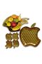 Gold Plated Apple Shape Serving Tray for Catering and Serving Dishes - 2