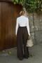 Brown 3 Pleated High-Waist Pocketed Wide-Leg Women's Palazzo Pants - 5