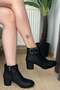 Women's Trend Black Square Buckle (6 cm) Heeled Oval Toe Boots - 3
