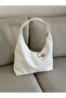 New Season Large Casual White Leather Shoulder Bag