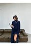 3-Piece Women's Knitwear Set - Long Cardigan and Mini Skirt Set - 4
