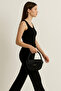 Women's Black Crossbody Shoulder Bag – Handbag, Detachable Strap, Stella Model Special Cut - 2