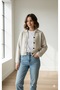 Cream Polo Collar Cardigan