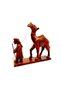 Handmade Wooden Camel with Man Figurine(Large Size), Traditional Arabian Design, Natural Wood, 12 In