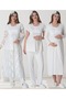 Ecru Lace Dressing Gown Nightgown Pajamas Maternity Set - 2