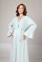 Women's Green Flared Long Sleeve Full Length Winter Special Design Maternity Dressing Gown Nightgown Set - 8