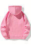 Cute Cat Printed Cotton Long Sleeve Ribbed 3-Ply Hooded Sweatshirt - 3