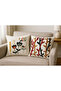 Punch Embroidered Linen Colorful Floral Pattern Throw Pillow Cover - 43*43 cm - - 4