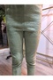 Girl's Leggings Winter Ribbed Cotton Elastic Waist Plush Green - 6
