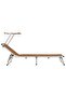 Folding Sun Lounger with Roof Aluminium and Textilene Brown - 2