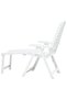 Folding Sun Lounger Plastic White - 5
