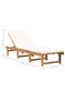 Folding Sun Lounger with Cushion Solid Acacia Wood - 3