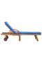 Sun Loungers with Cushions 2 pcs Solid Teak Wood Blue - 4