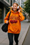 Cherries Patterned Hooded Printed Women's Sweatshirt Oversize Long Sleeve Sweat