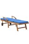 Sun Loungers with Cushions 2 pcs Solid Teak Wood Blue - 6