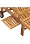 Sun Lounger with Table Solid Teak Wood - 7