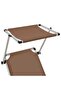 Folding Sun Lounger with Roof Aluminium and Textilene Brown - 6