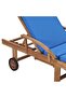 Sun Loungers with Cushions 2 pcs Solid Teak Wood Blue - 8