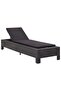 Sunbed with Cushion Black Poly Rattan