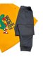 Boy's 100% Cotton Orange Color Basketball Player Dinosaur Pattern Long Sleeve Winter Pajamas - 4